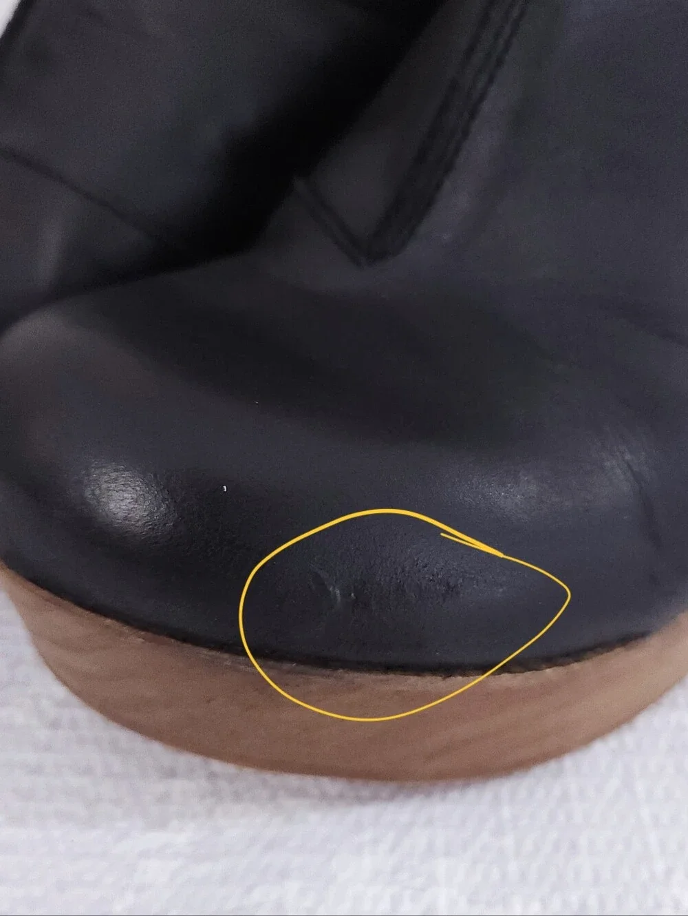 Free People Amber Orchard Clog Black Leather Cut-Out Wood Platform Bootie